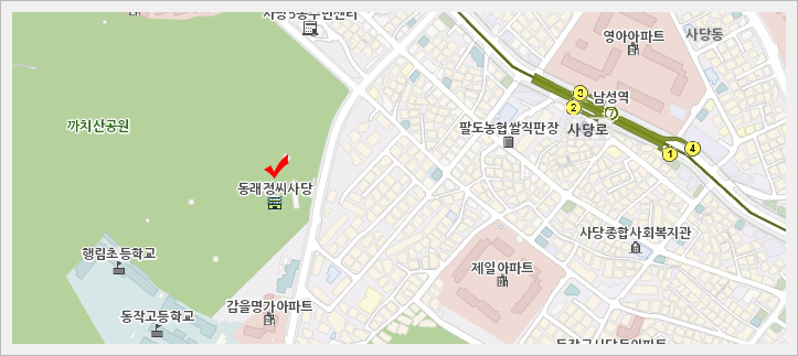 동래 정씨 임당공파 묘역 약도