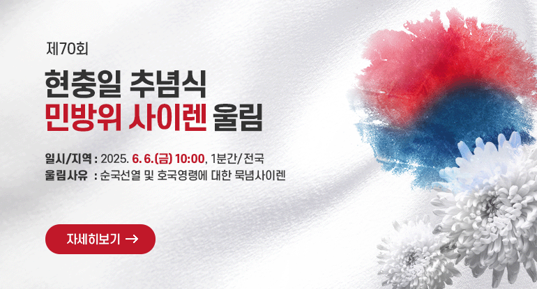 제70회 현충일 추념식 민방위 사이렌 울림